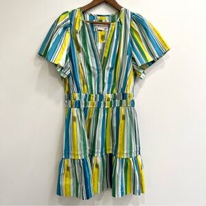 green and white striped dress anthropologie Stylish Workwear OOTD Featuring Anthropologie's Bettina Dress
